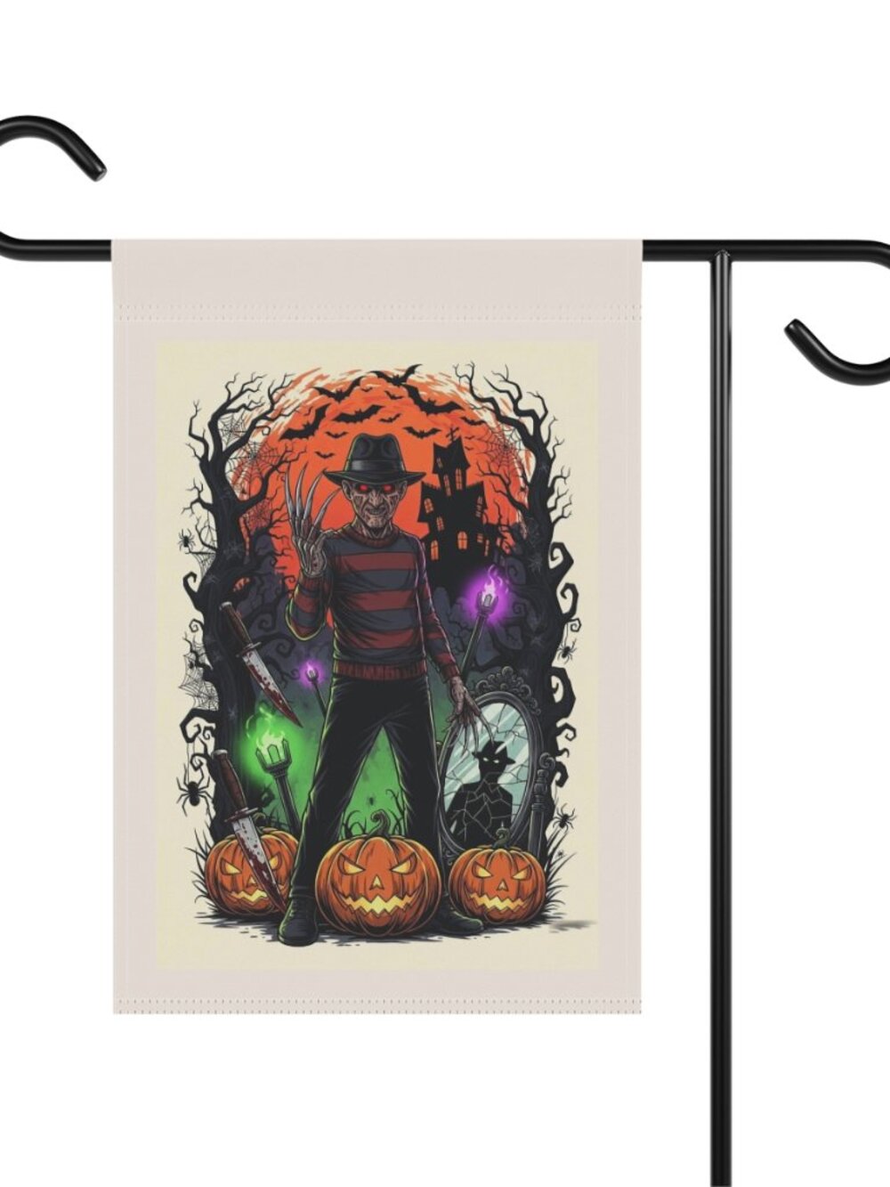 Halloween Freddy Krueger Garden Flag Spooky Decor